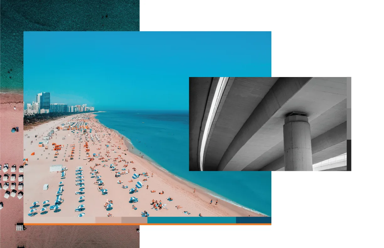 Miami beach and architectural photography used to explore the studio's color direction