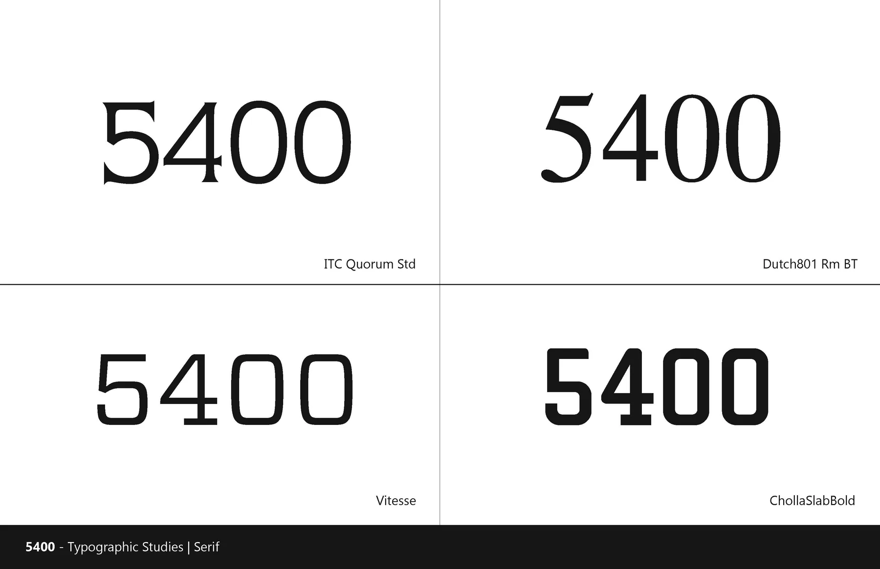 Additional serif 5400 wordmark studies