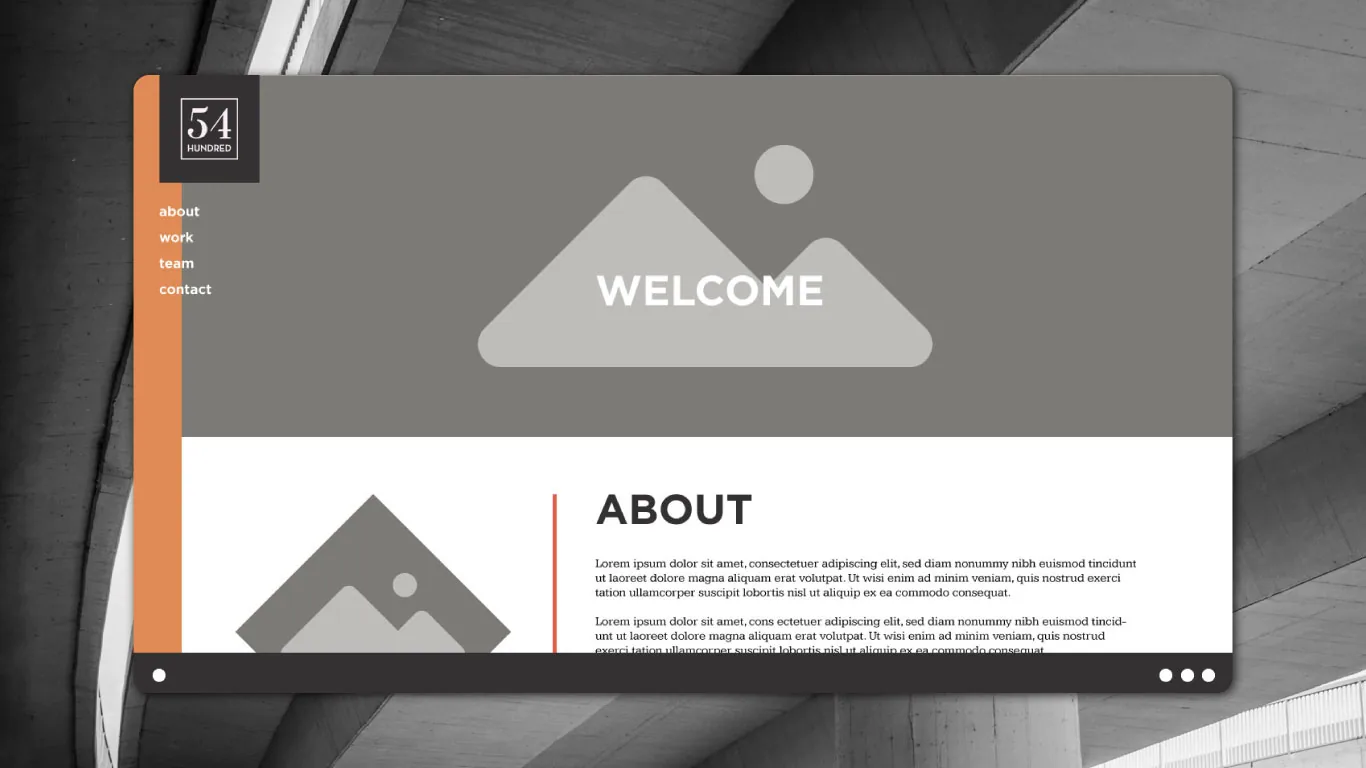 Early gray 54 Hundred website screen concept
