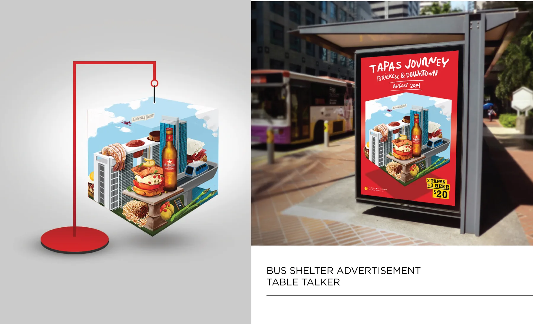 Tapas Journey table talker and bus shelter applications