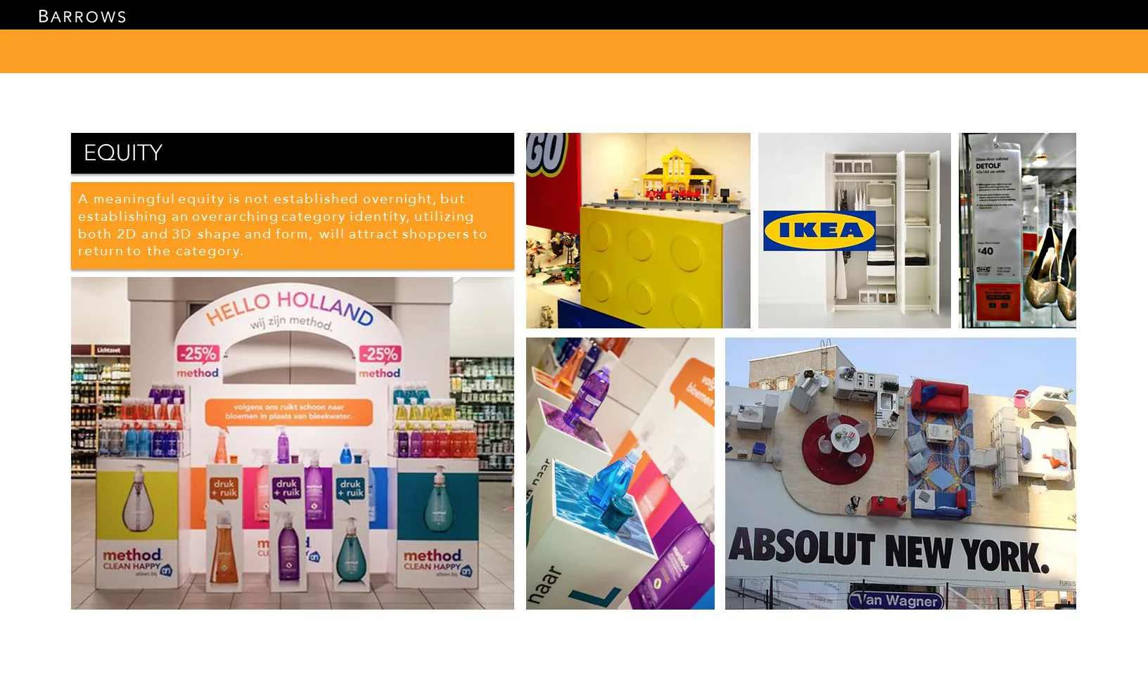 Visual equity research spanning retail, packaging, and destination brand systems